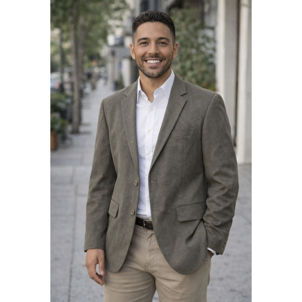 Via Europa Men’s Olive Green Blazer 38S Short Smart Casual Jacket Preppy